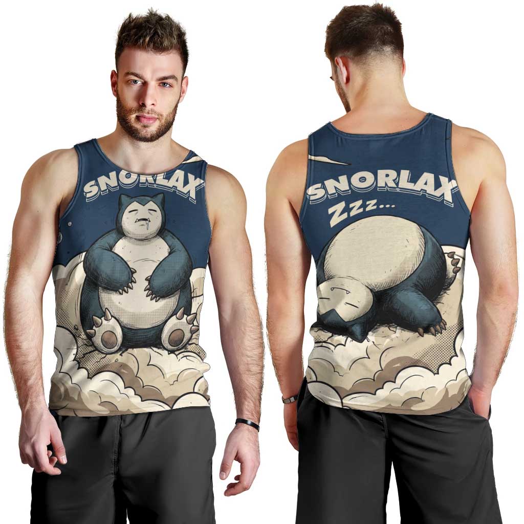 Snorlax Sleeping Cloud Men Tank Top Snorlax Zzz... Peace in Every Puff of Sleep