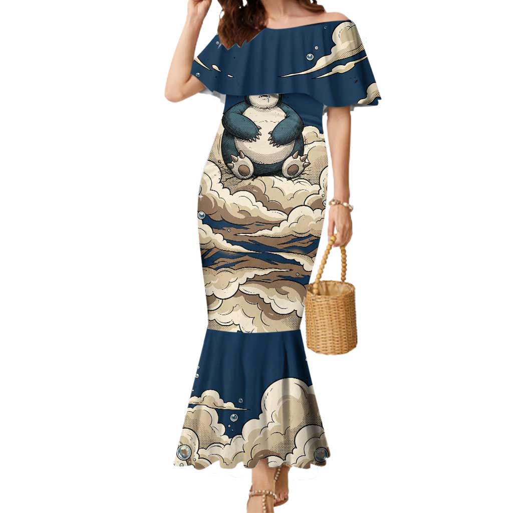Snorlax Sleeping Cloud Mermaid Dress Snorlax Zzz... Peace in Every Puff of Sleep