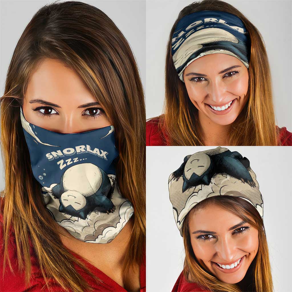 Snorlax Sleeping Cloud Neck Gaiter Snorlax Zzz... Peace in Every Puff of Sleep