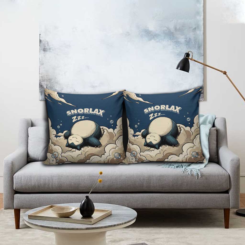 Snorlax Sleeping Cloud Pillow Cover Snorlax Zzz... Peace in Every Puff of Sleep