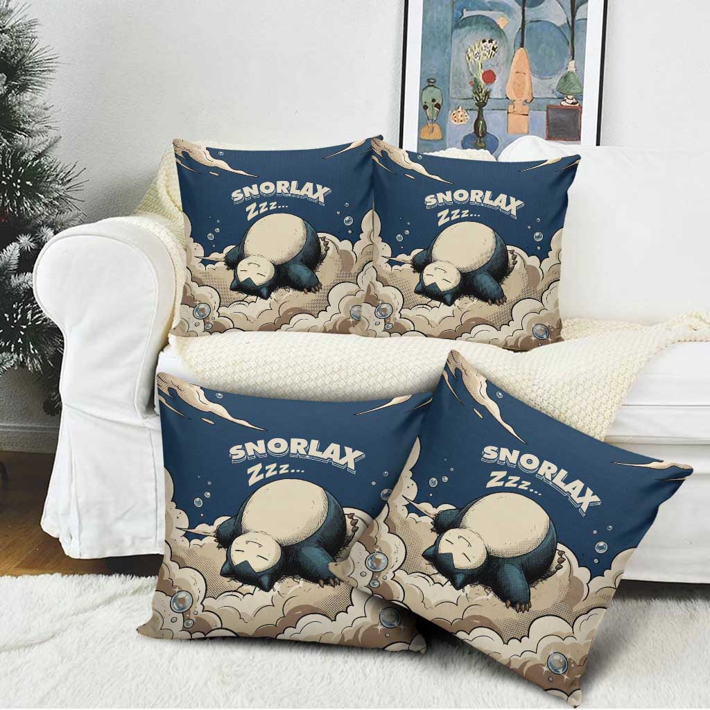 Snorlax Sleeping Cloud Pillow Cover Snorlax Zzz... Peace in Every Puff of Sleep