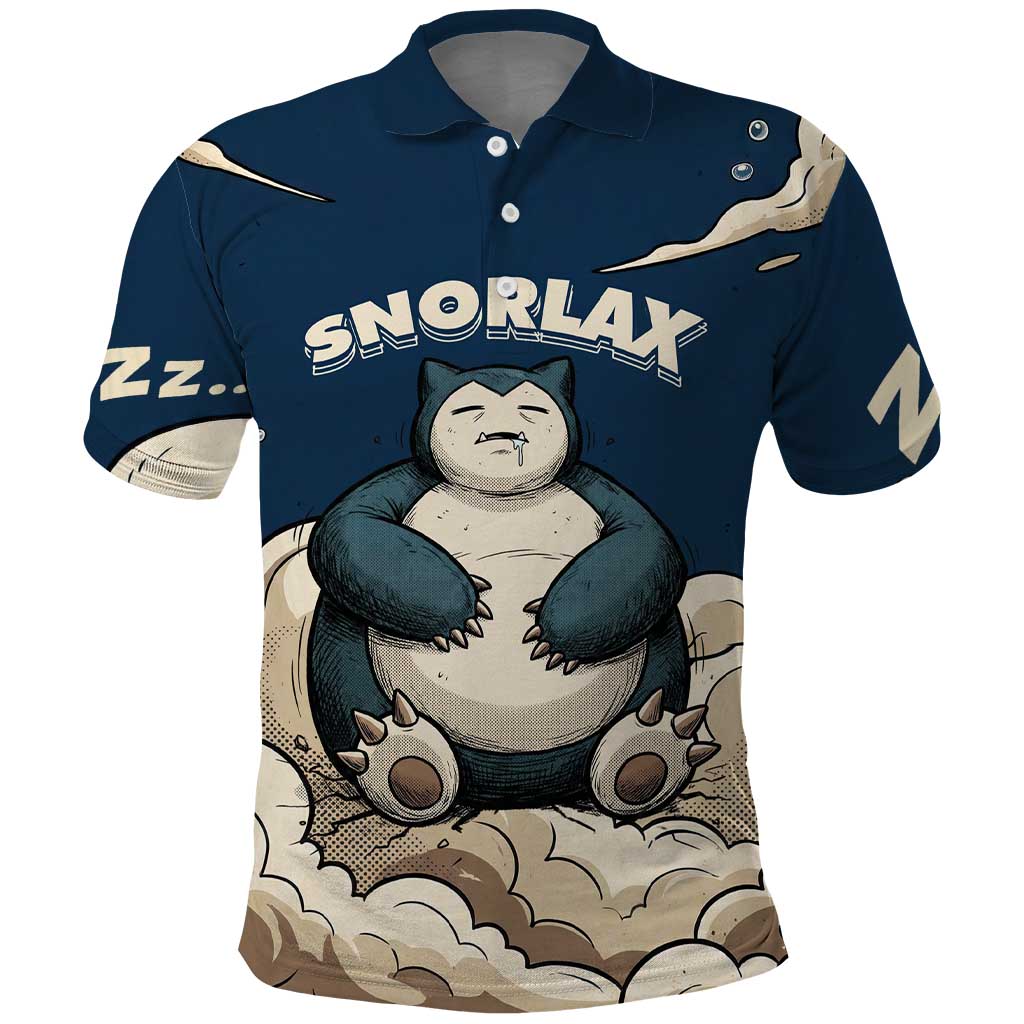 Snorlax Sleeping Cloud Polo Shirt Snorlax Zzz... Peace in Every Puff of Sleep