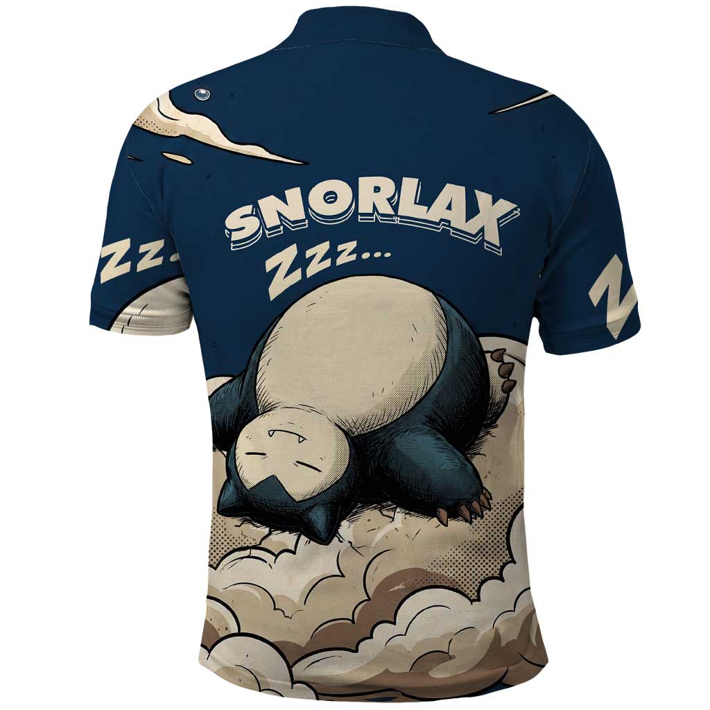 Snorlax Sleeping Cloud Polo Shirt Snorlax Zzz... Peace in Every Puff of Sleep
