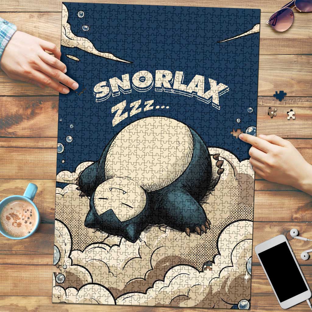 Snorlax Sleeping Cloud Puzzle Snorlax Zzz... Peace in Every Puff of Sleep