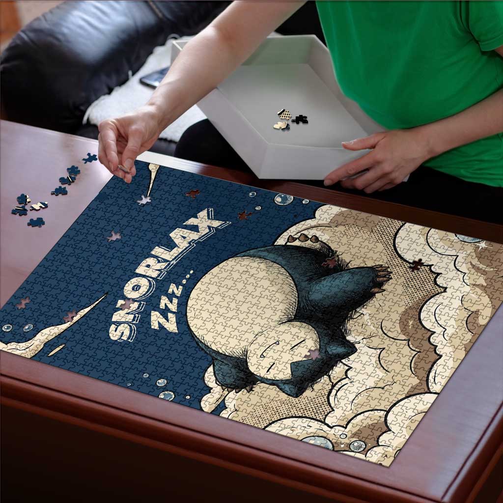 Snorlax Sleeping Cloud Puzzle Snorlax Zzz... Peace in Every Puff of Sleep