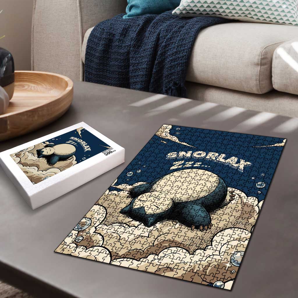 Snorlax Sleeping Cloud Puzzle Snorlax Zzz... Peace in Every Puff of Sleep