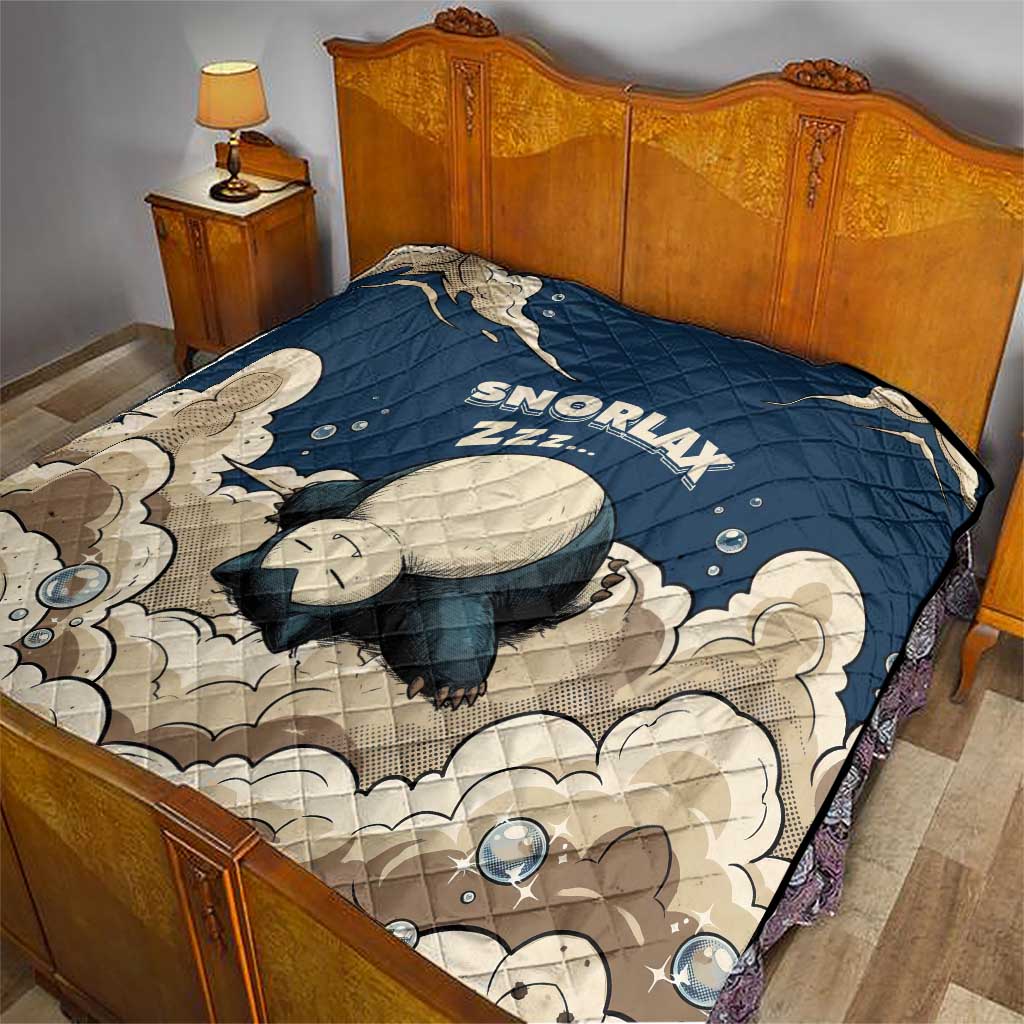 Snorlax Sleeping Cloud Quilt Snorlax Zzz... Peace in Every Puff of Sleep