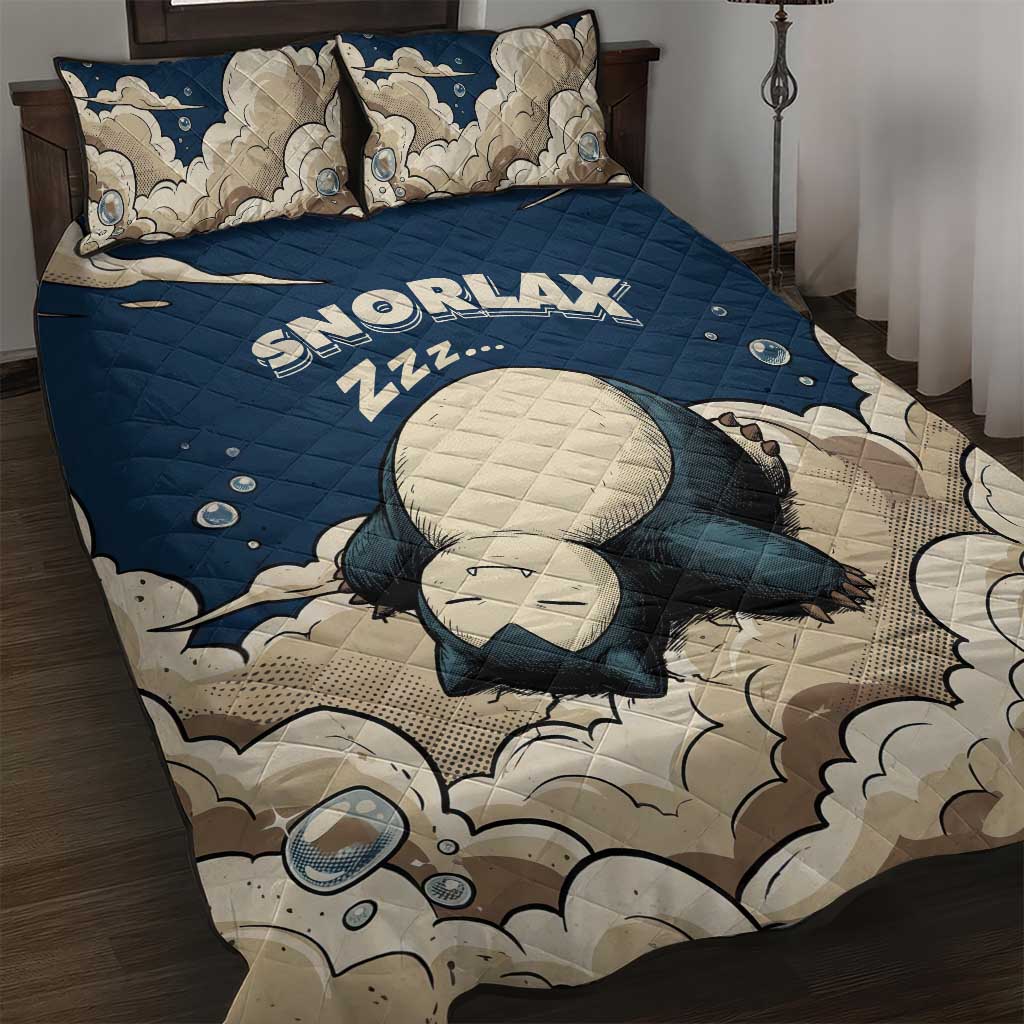 Snorlax Sleeping Cloud Quilt Bed Set Snorlax Zzz... Peace in Every Puff of Sleep
