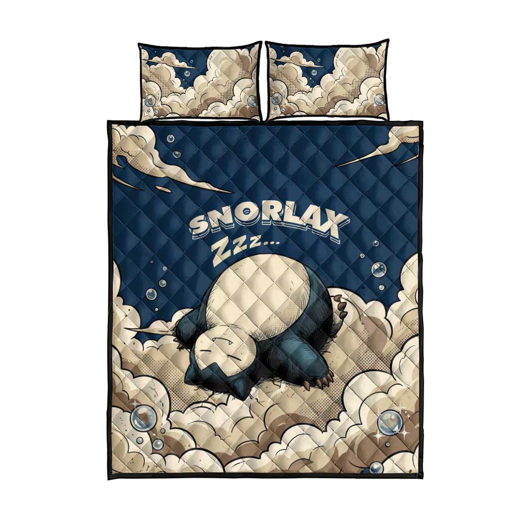 Snorlax Sleeping Cloud Quilt Bed Set Snorlax Zzz... Peace in Every Puff of Sleep
