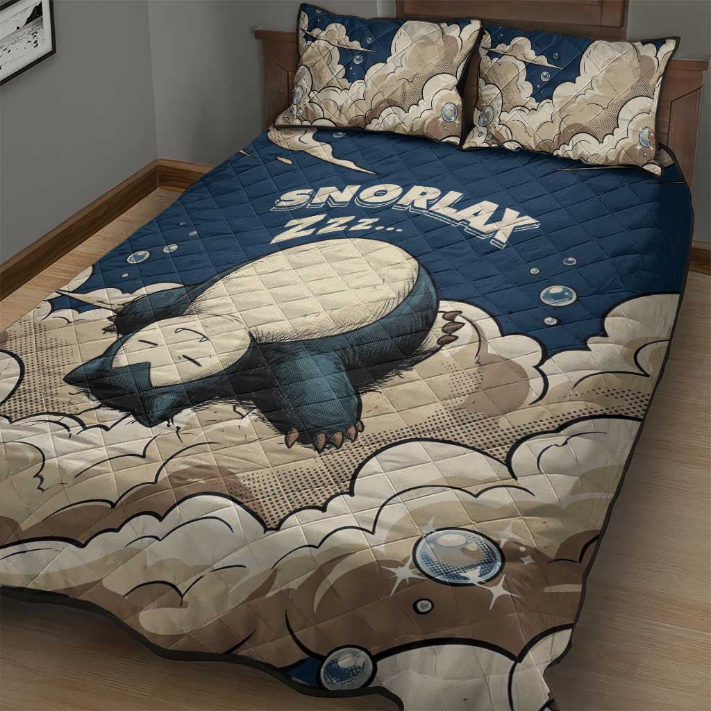 Snorlax Sleeping Cloud Quilt Bed Set Snorlax Zzz... Peace in Every Puff of Sleep