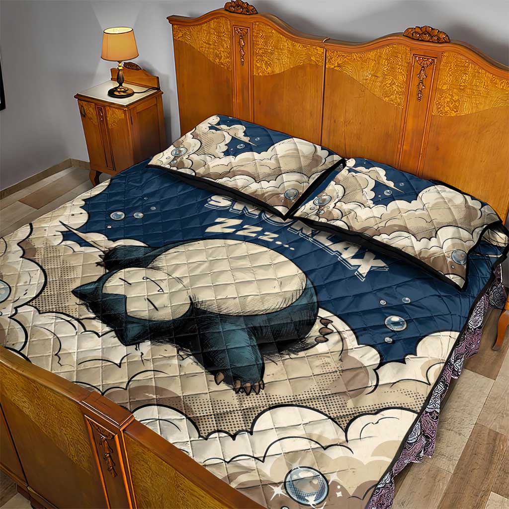 Snorlax Sleeping Cloud Quilt Bed Set Snorlax Zzz... Peace in Every Puff of Sleep