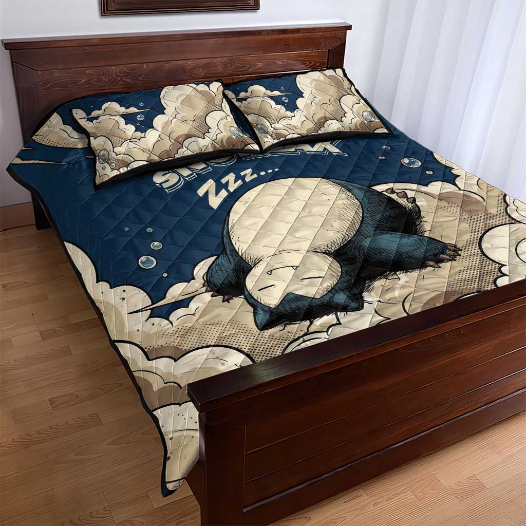 Snorlax Sleeping Cloud Quilt Bed Set Snorlax Zzz... Peace in Every Puff of Sleep