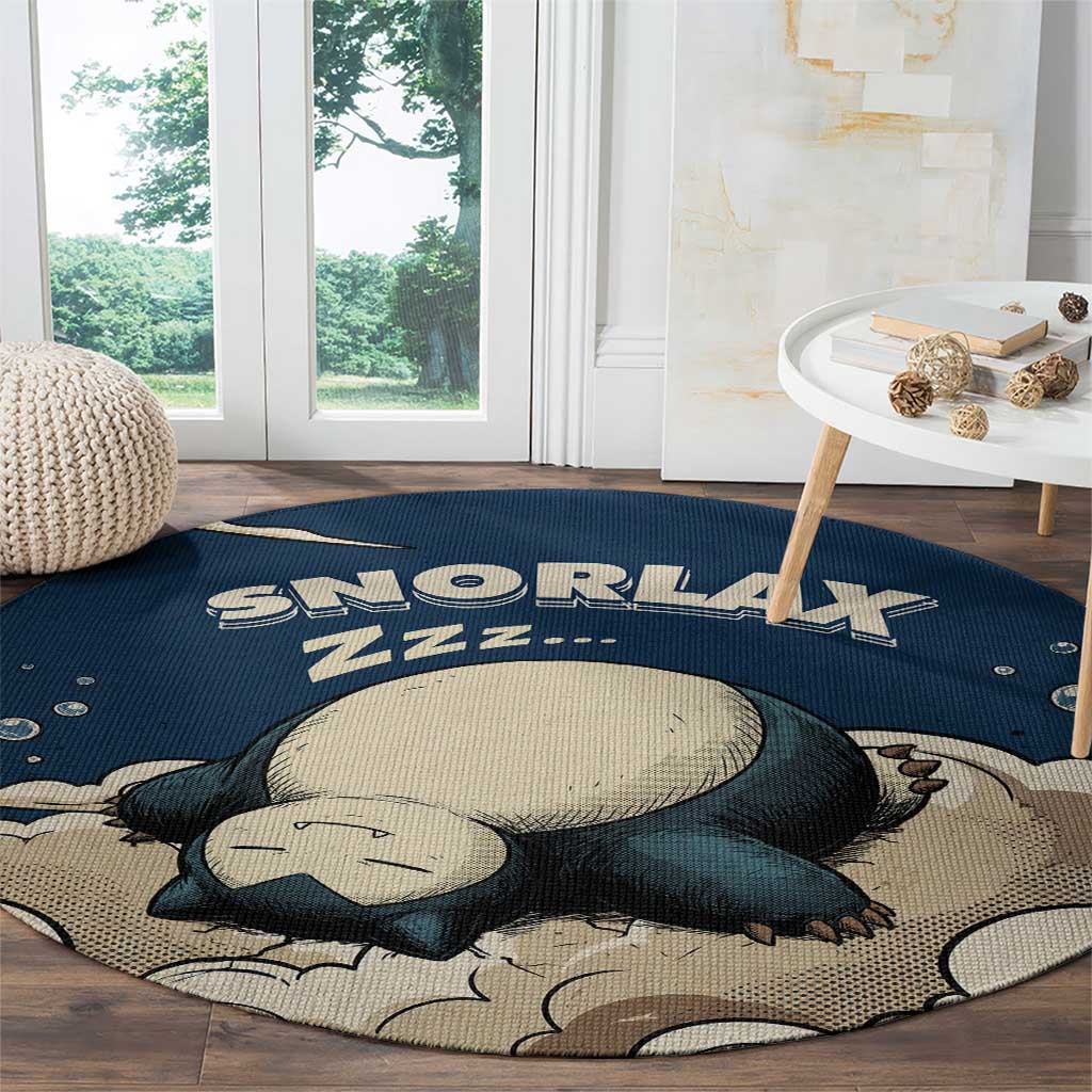 Snorlax Sleeping Cloud Round Carpet Snorlax Zzz... Peace in Every Puff of Sleep