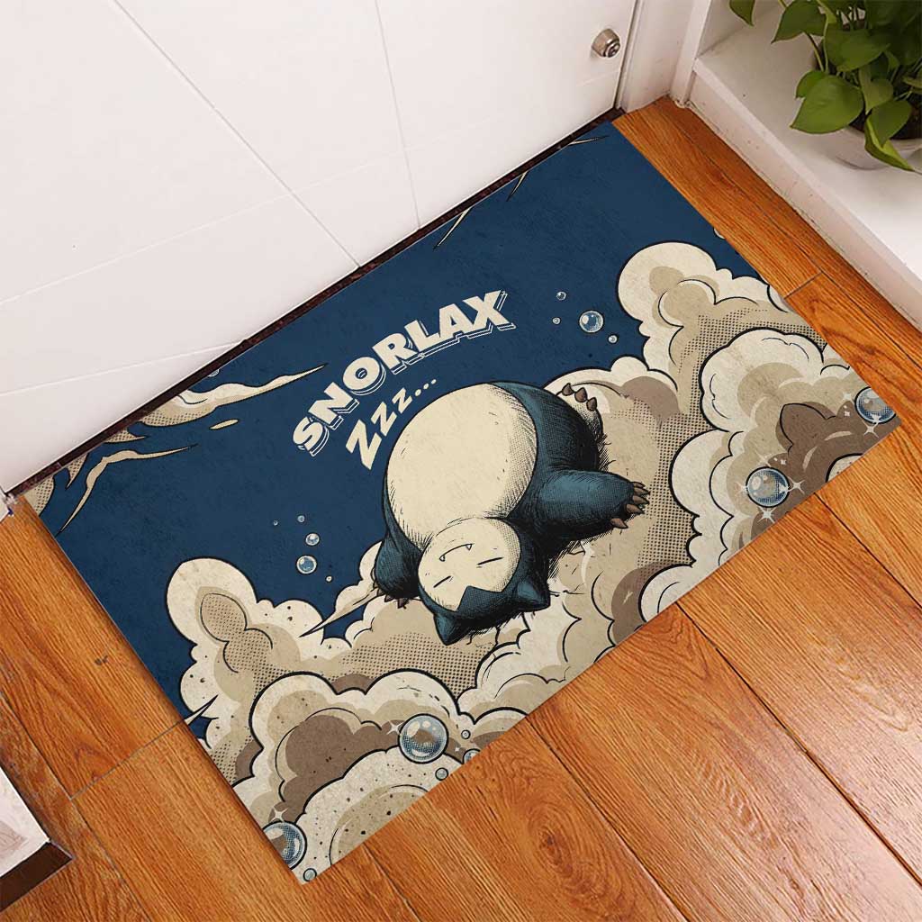 Snorlax Sleeping Cloud Rubber Doormat Snorlax Zzz... Peace in Every Puff of Sleep
