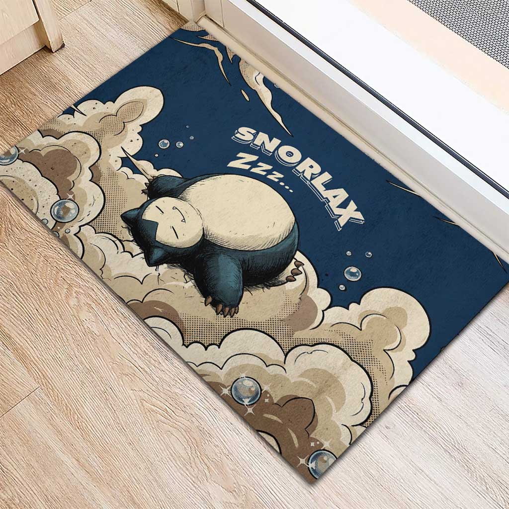 Snorlax Sleeping Cloud Rubber Doormat Snorlax Zzz... Peace in Every Puff of Sleep