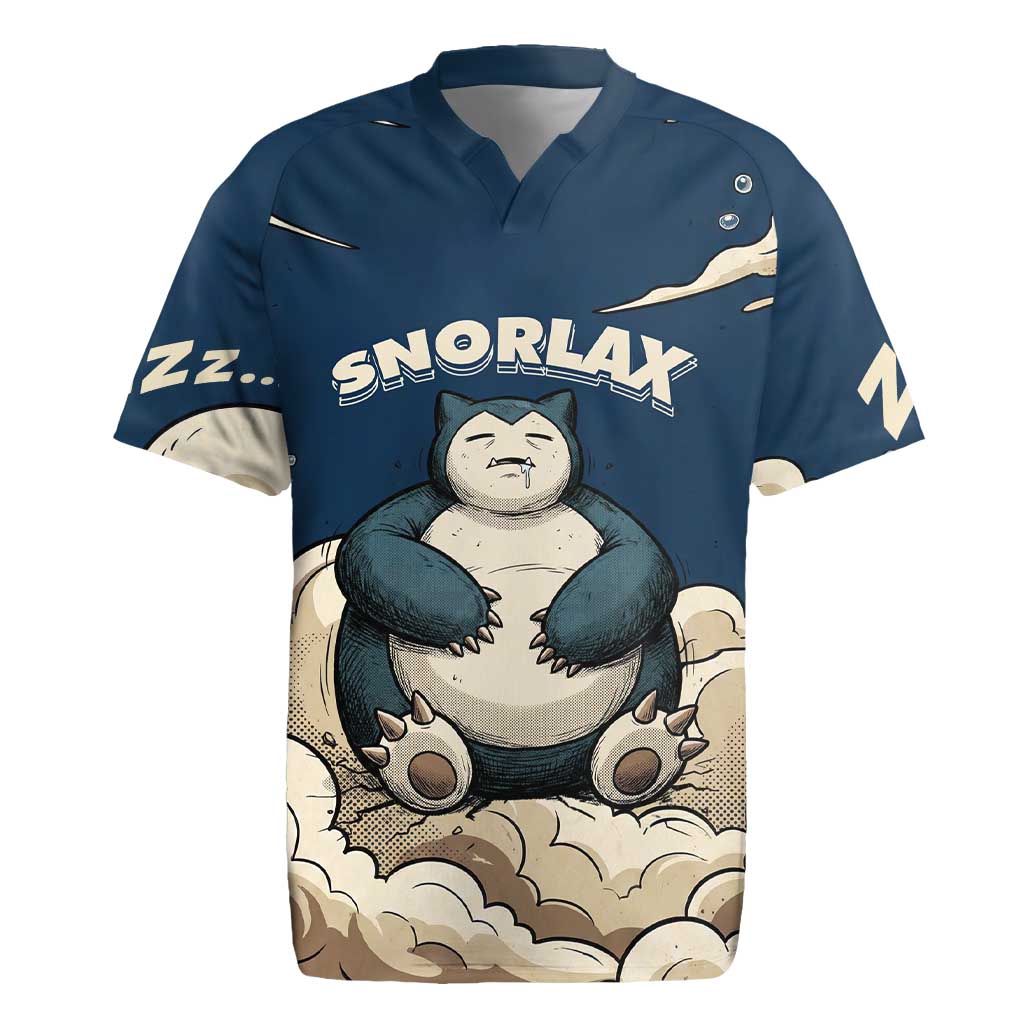 Snorlax Sleeping Cloud Rugby Jersey Snorlax Zzz... Peace in Every Puff of Sleep