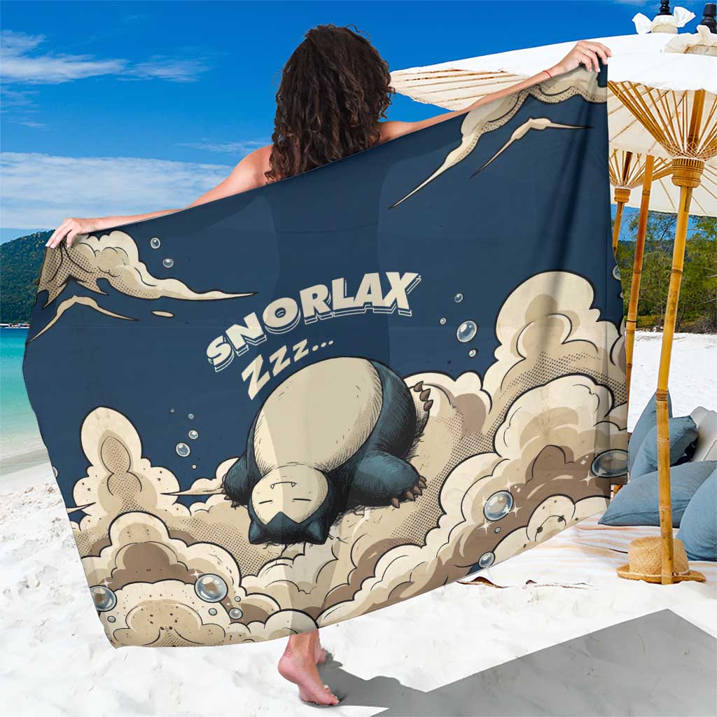 Snorlax Sleeping Cloud Sarong Snorlax Zzz... Peace in Every Puff of Sleep