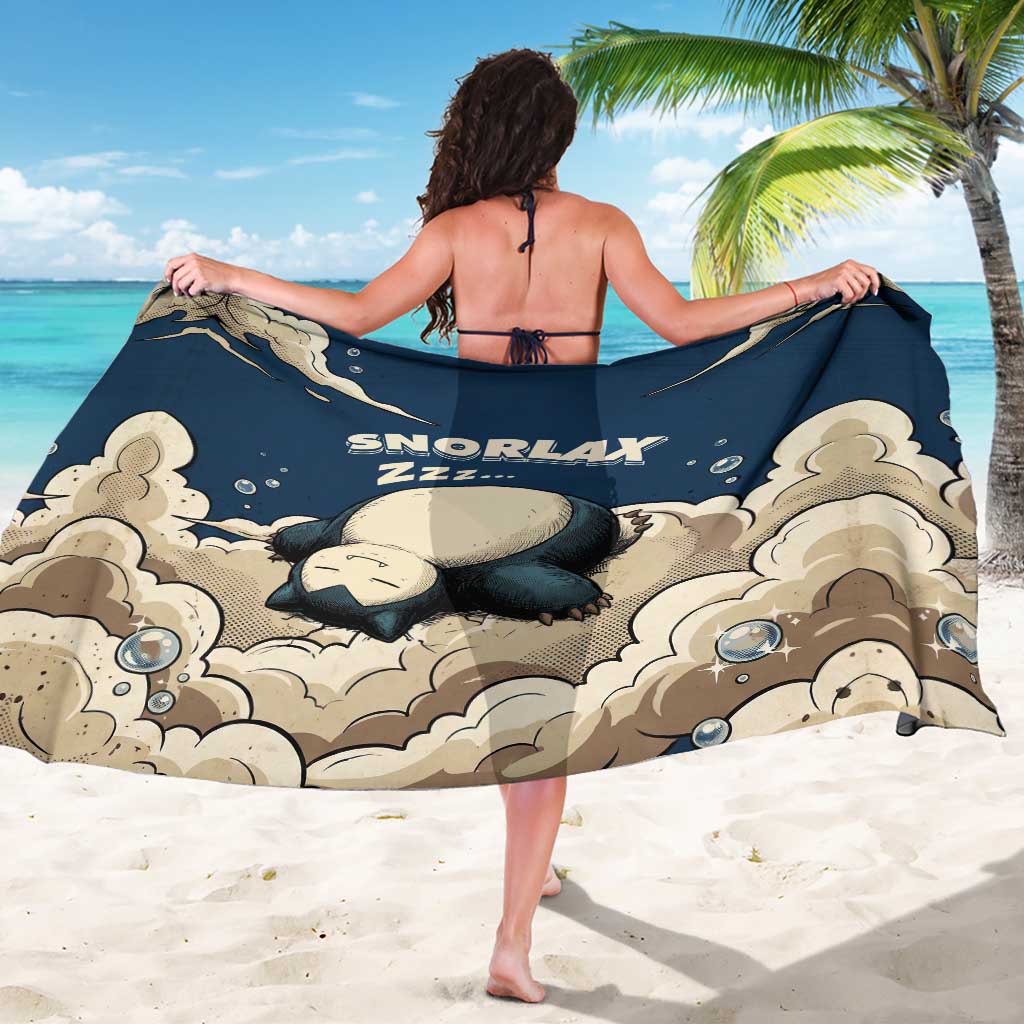Snorlax Sleeping Cloud Sarong Snorlax Zzz... Peace in Every Puff of Sleep