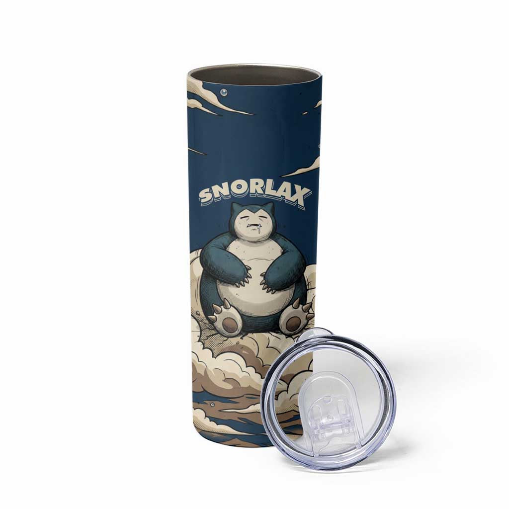 Snorlax Sleeping Cloud Skinny Tumbler Snorlax Zzz... Peace in Every Puff of Sleep