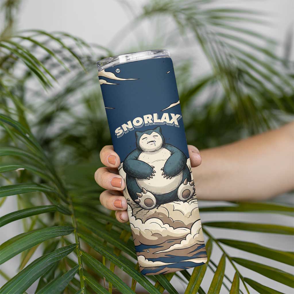 Snorlax Sleeping Cloud Skinny Tumbler Snorlax Zzz... Peace in Every Puff of Sleep