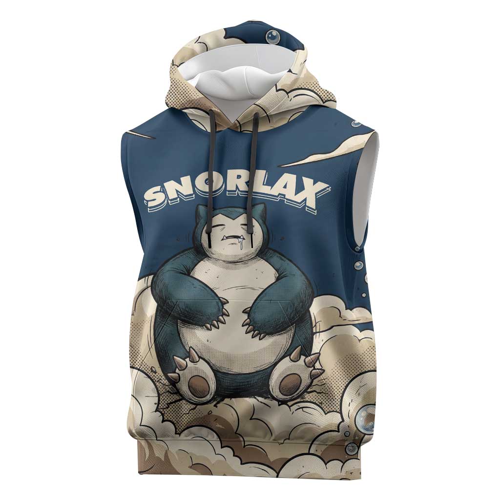 Snorlax Sleeping Cloud Sleeveless Hoodie Snorlax Zzz... Peace in Every Puff of Sleep