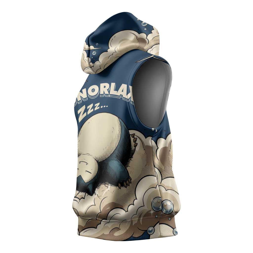 Snorlax Sleeping Cloud Sleeveless Hoodie Snorlax Zzz... Peace in Every Puff of Sleep