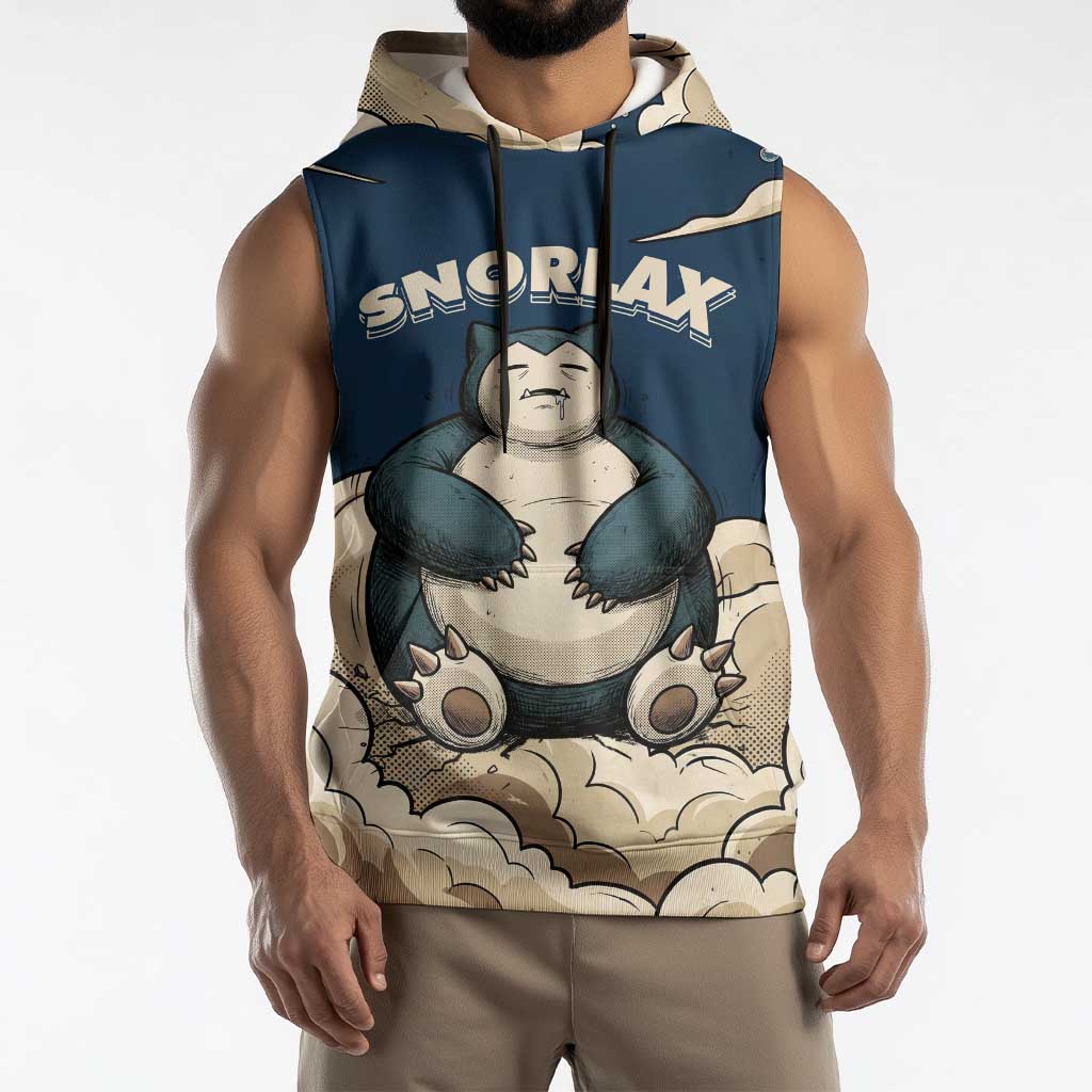 Snorlax Sleeping Cloud Sleeveless Hoodie Snorlax Zzz... Peace in Every Puff of Sleep