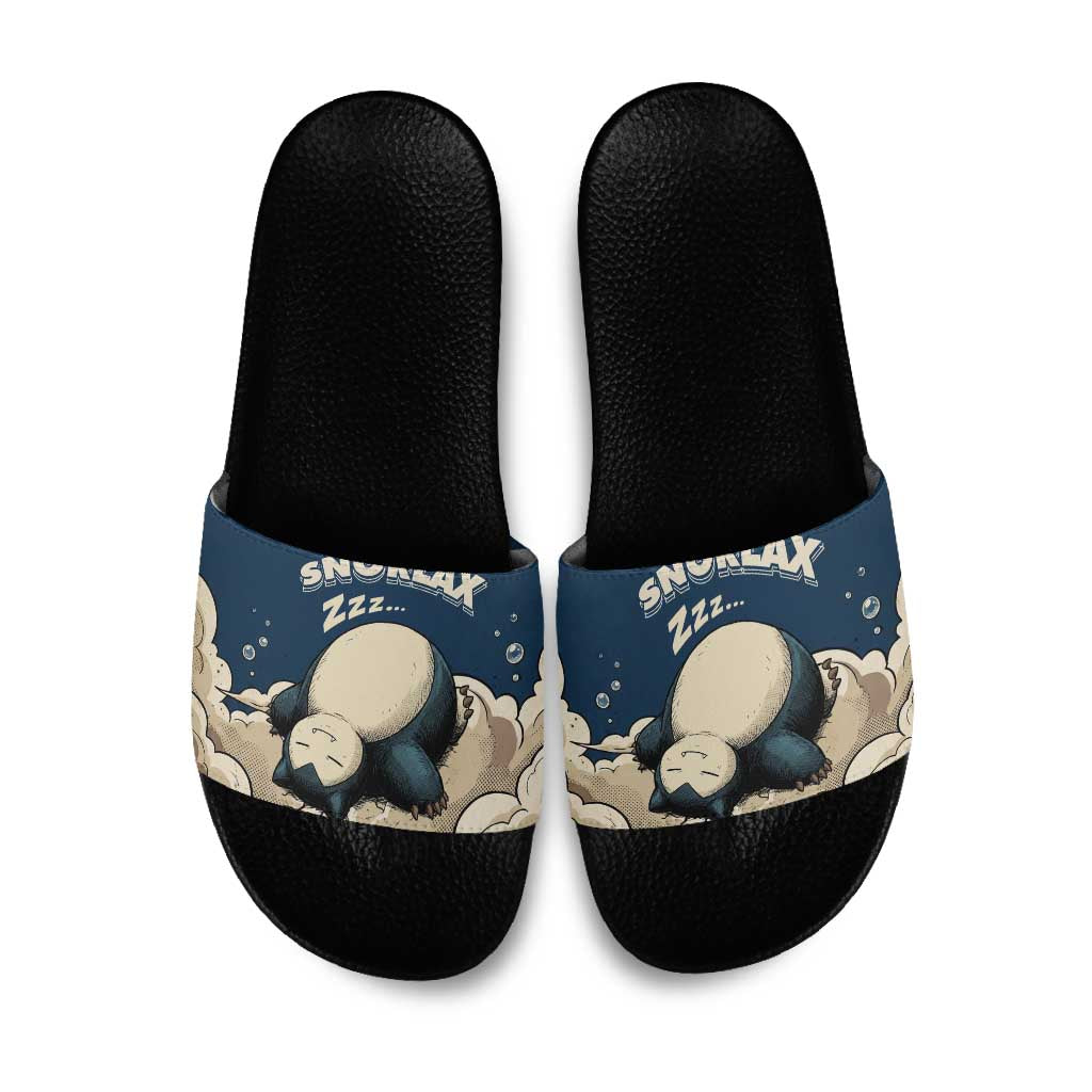 Snorlax Sleeping Cloud Slide Sandals Snorlax Zzz... Peace in Every Puff of Sleep