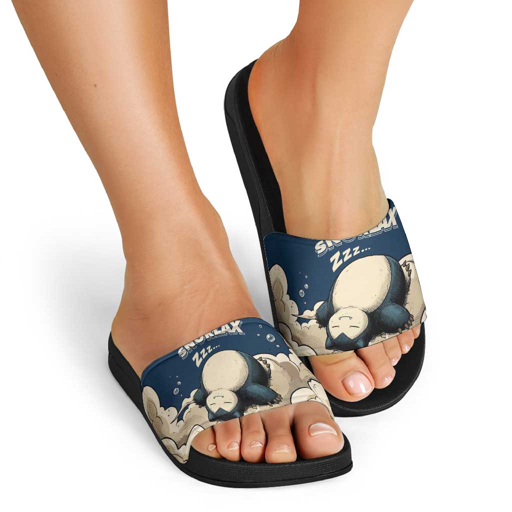 Snorlax Sleeping Cloud Slide Sandals Snorlax Zzz... Peace in Every Puff of Sleep