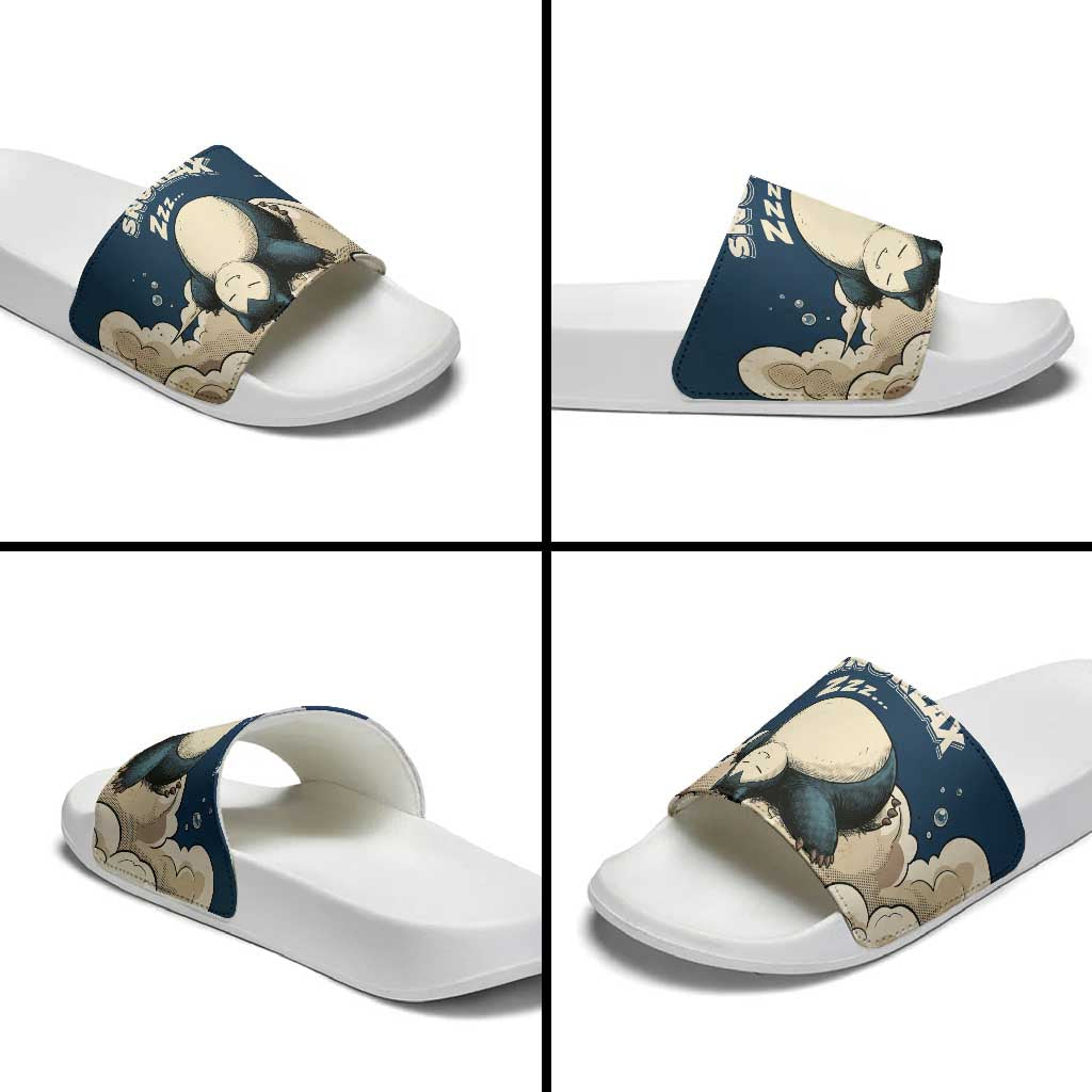 Snorlax Sleeping Cloud Slide Sandals Snorlax Zzz... Peace in Every Puff of Sleep