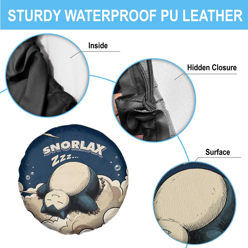 Snorlax Sleeping Cloud Spare Tire Cover Snorlax Zzz... Peace in Every Puff of Sleep