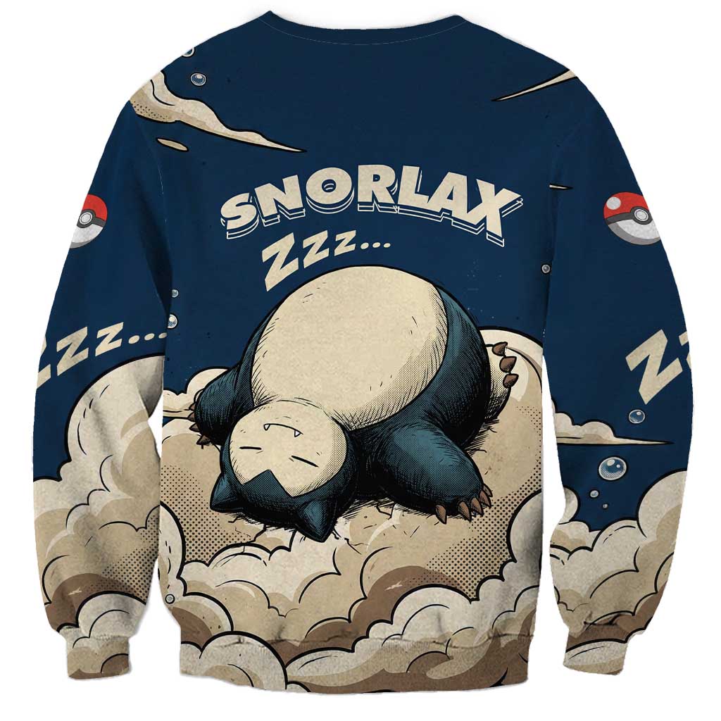 Snorlax Sleeping Cloud Sweatshirt Snorlax Zzz... Peace in Every Puff of Sleep