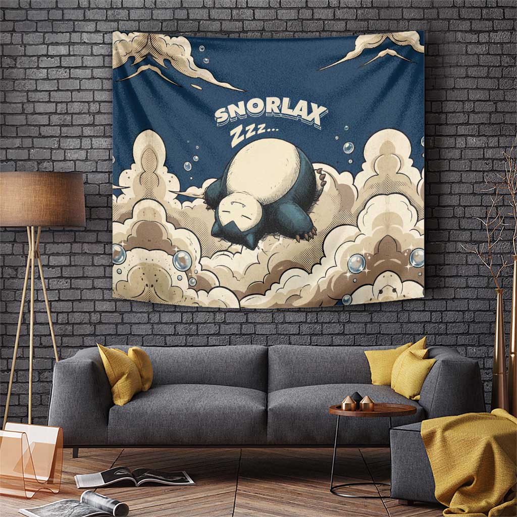 Snorlax Sleeping Cloud Tapestry Snorlax Zzz... Peace in Every Puff of Sleep