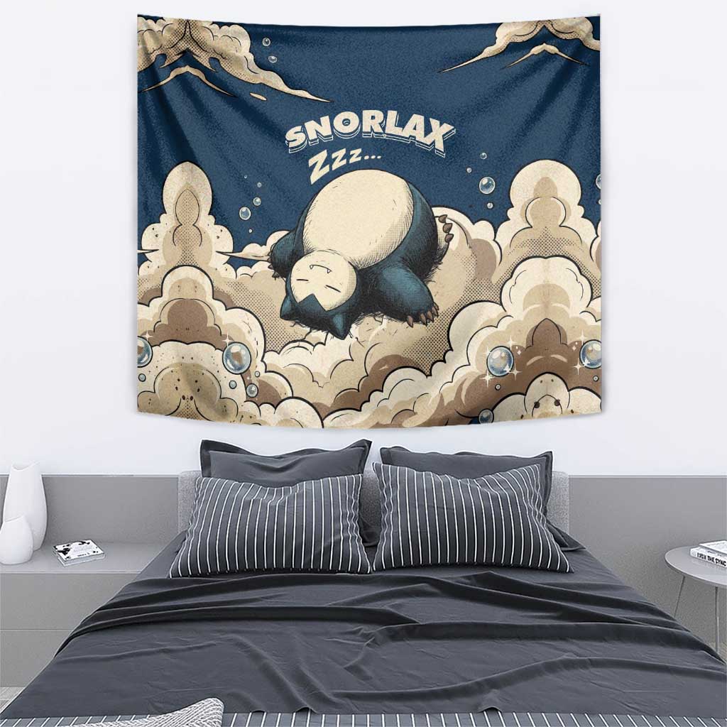 Snorlax Sleeping Cloud Tapestry Snorlax Zzz... Peace in Every Puff of Sleep