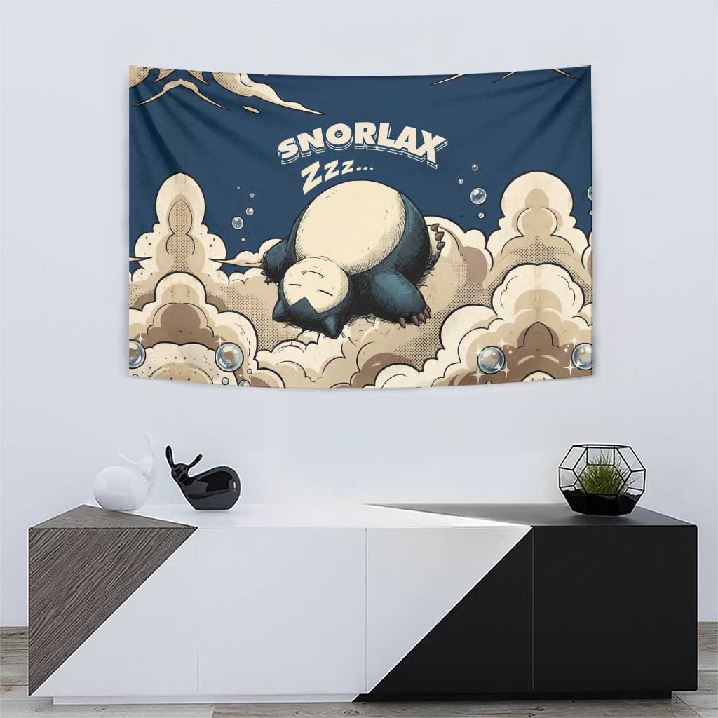 Snorlax Sleeping Cloud Tapestry Snorlax Zzz... Peace in Every Puff of Sleep