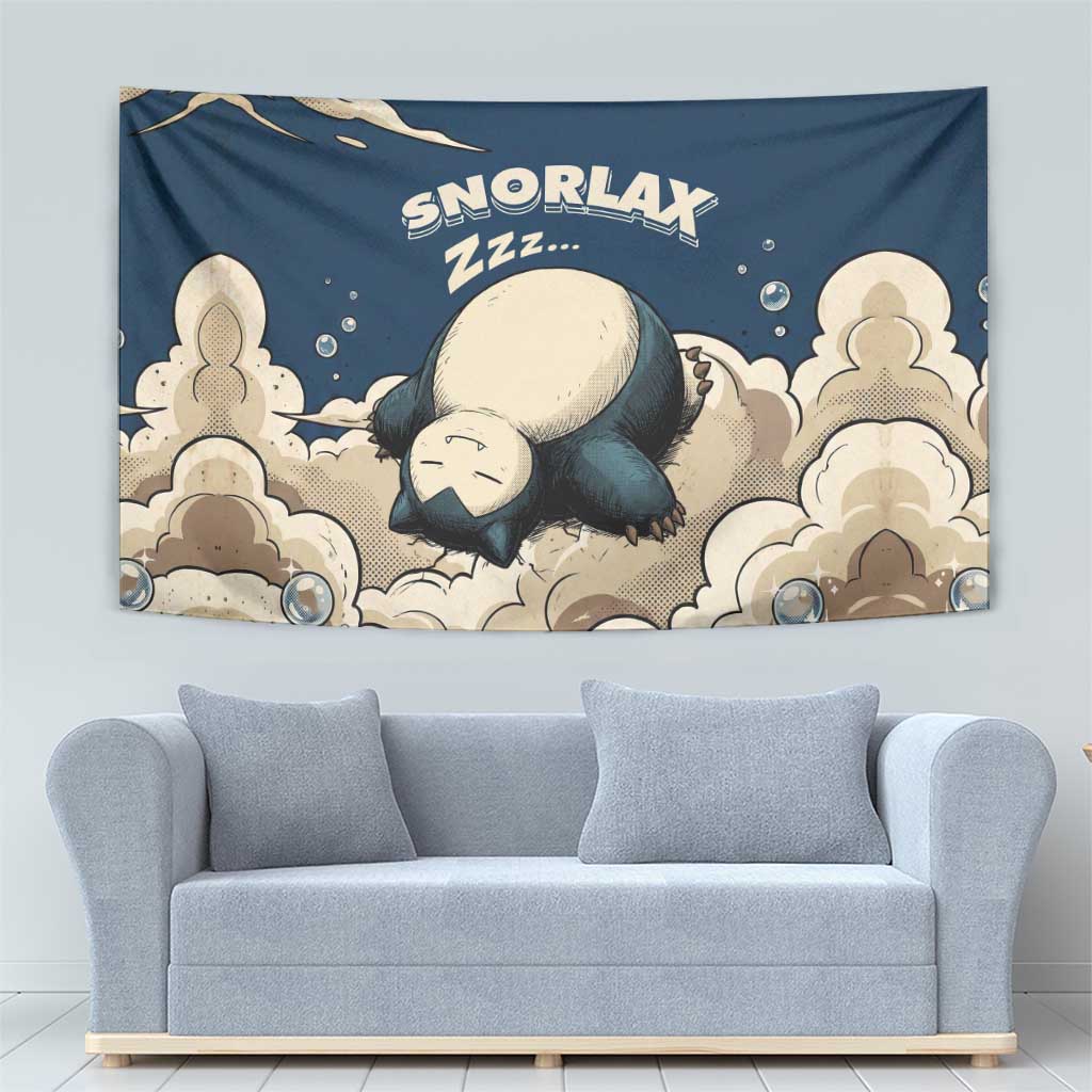Snorlax Sleeping Cloud Tapestry Snorlax Zzz... Peace in Every Puff of Sleep