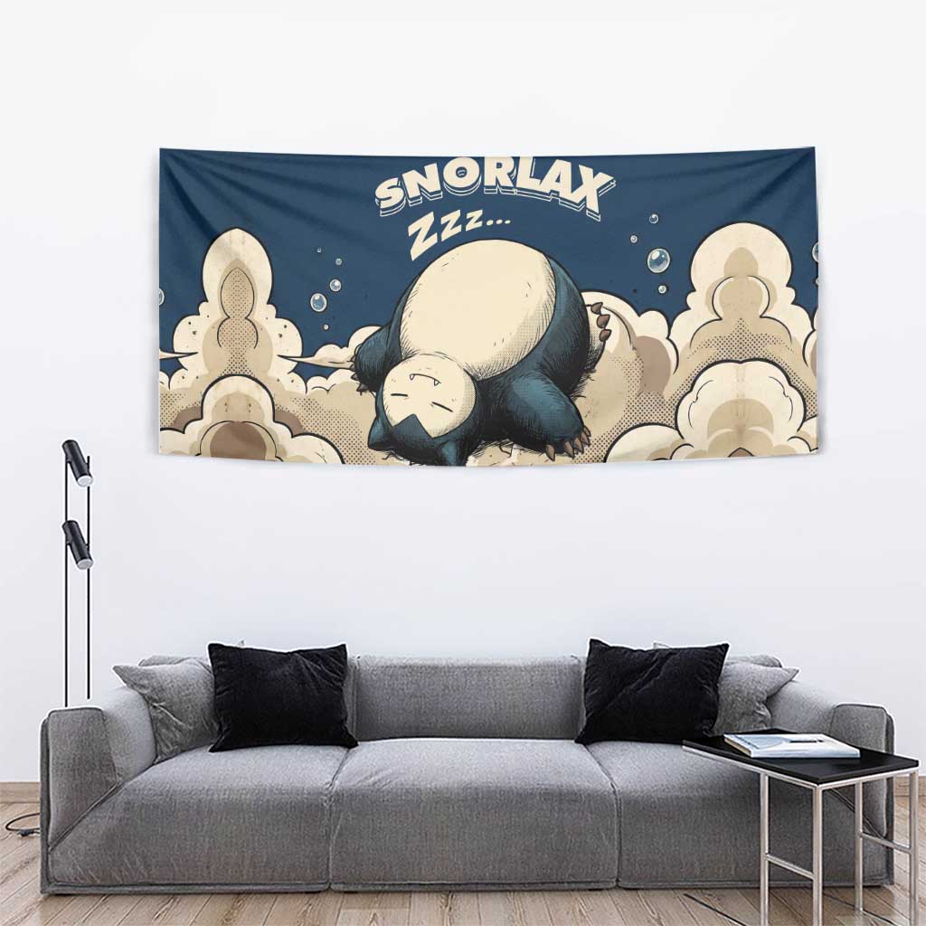 Snorlax Sleeping Cloud Tapestry Snorlax Zzz... Peace in Every Puff of Sleep