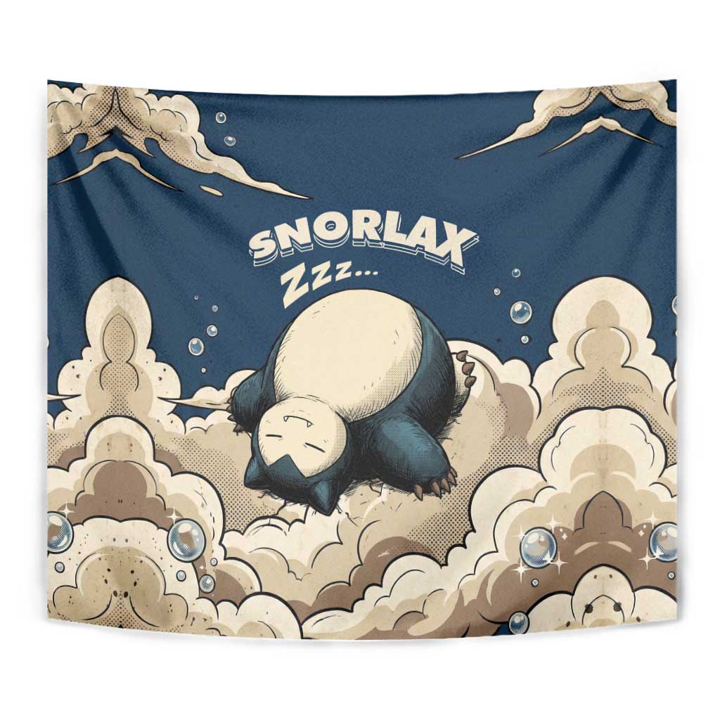Snorlax Sleeping Cloud Tapestry Snorlax Zzz... Peace in Every Puff of Sleep