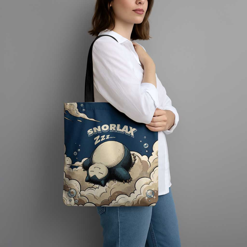 Snorlax Sleeping Cloud Tote Bag Snorlax Zzz... Peace in Every Puff of Sleep
