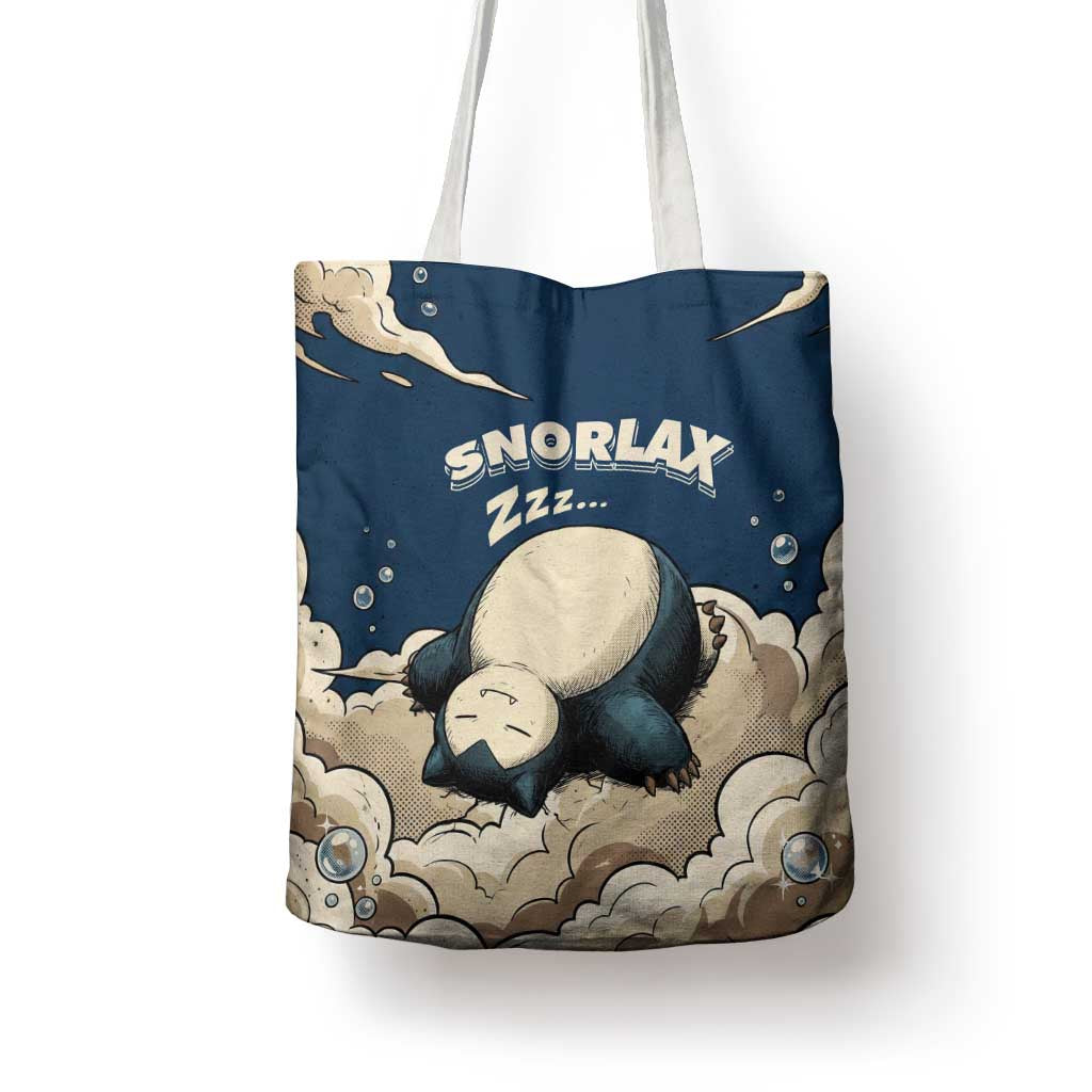 Snorlax Sleeping Cloud Tote Bag Snorlax Zzz... Peace in Every Puff of Sleep