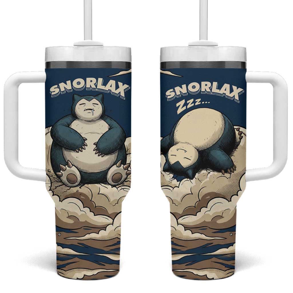 Snorlax Sleeping Cloud Tumbler With Handle Snorlax Zzz... Peace in Every Puff of Sleep
