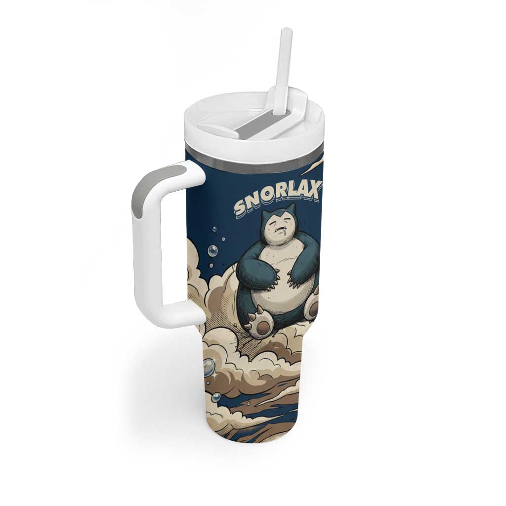 Snorlax Sleeping Cloud Tumbler With Handle Snorlax Zzz... Peace in Every Puff of Sleep