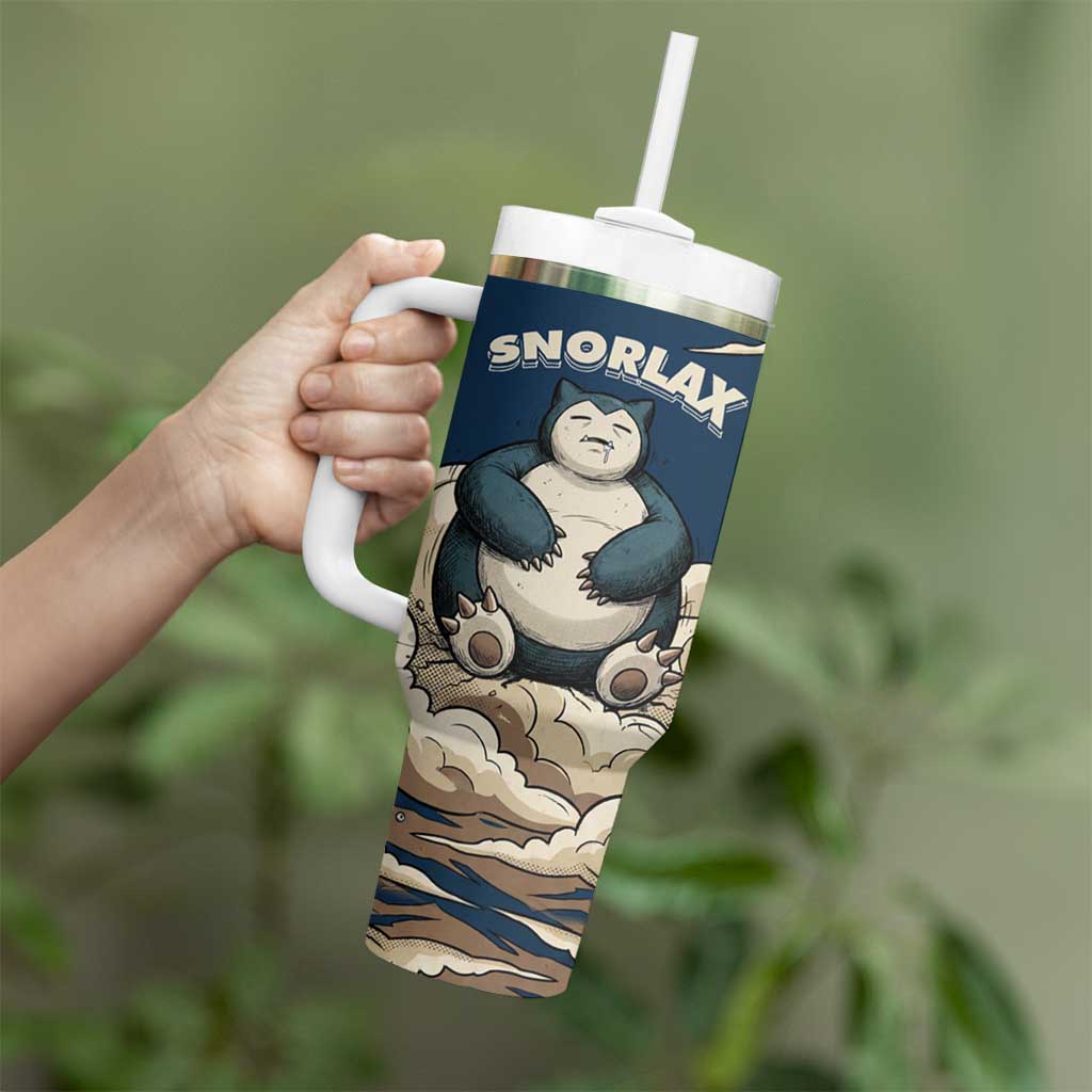 Snorlax Sleeping Cloud Tumbler With Handle Snorlax Zzz... Peace in Every Puff of Sleep