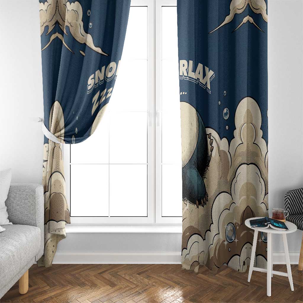 Snorlax Sleeping Cloud Window Curtain Snorlax Zzz... Peace in Every Puff of Sleep