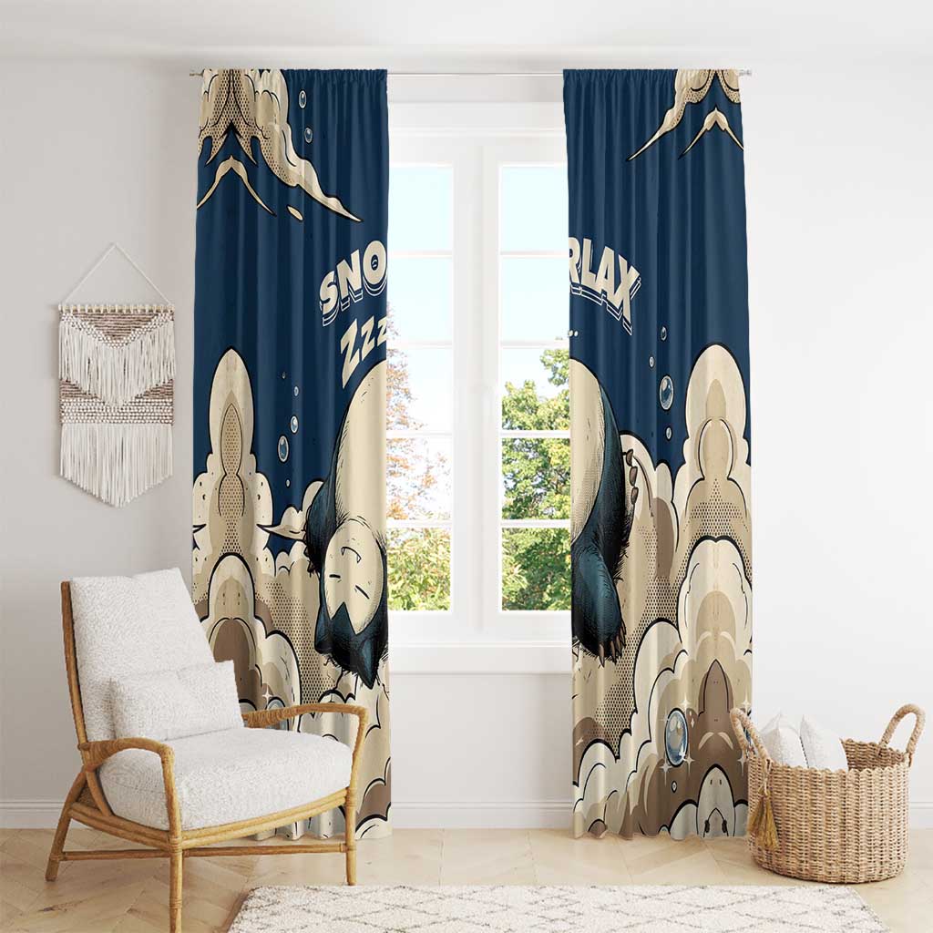 Snorlax Sleeping Cloud Window Curtain Snorlax Zzz... Peace in Every Puff of Sleep