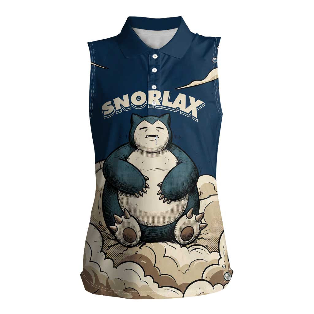 Snorlax Sleeping Cloud Women Sleeveless Polo Shirt Snorlax Zzz... Peace in Every Puff of Sleep