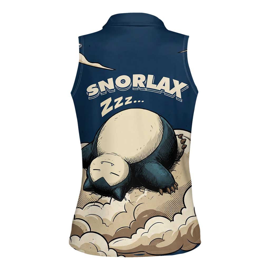 Snorlax Sleeping Cloud Women Sleeveless Polo Shirt Snorlax Zzz... Peace in Every Puff of Sleep