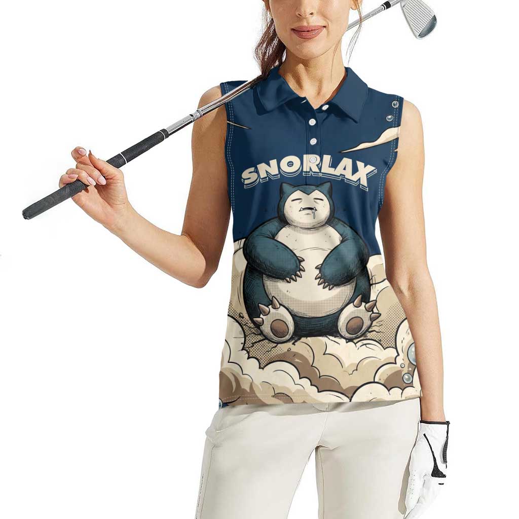 Snorlax Sleeping Cloud Women Sleeveless Polo Shirt Snorlax Zzz... Peace in Every Puff of Sleep