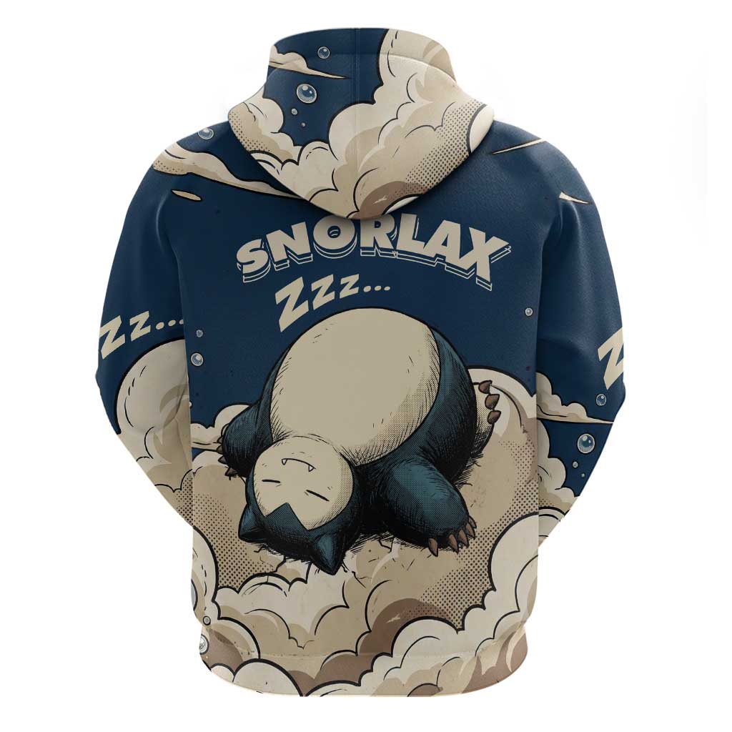 Snorlax Sleeping Cloud Zip Hoodie Snorlax Zzz... Peace in Every Puff of Sleep