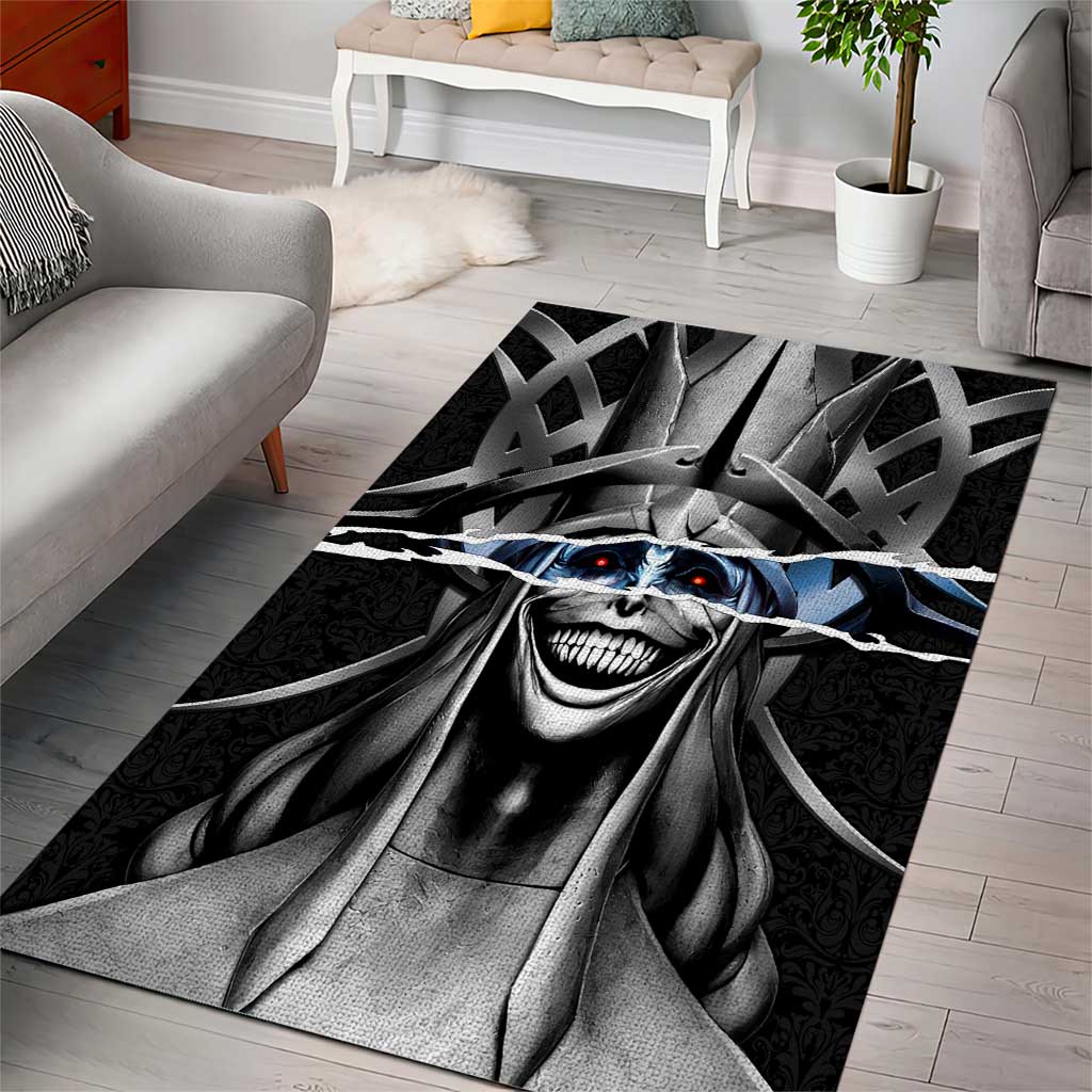 Statue of God Solo Leveling Area Rug Dark Surreal Gothic Style